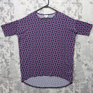 LuLaRoe Disney Minnie Mouse Print Tunic Top Blue Red Size Medium